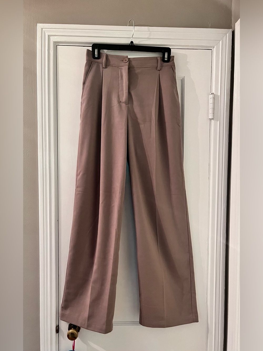 Garage Wide-Leg Tan Pleated Trousers - Size 1